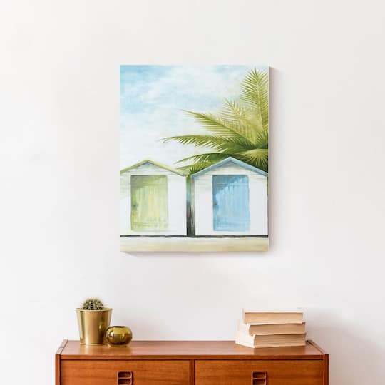 Beach Huts 16" x 20" Canvas Wall Art
